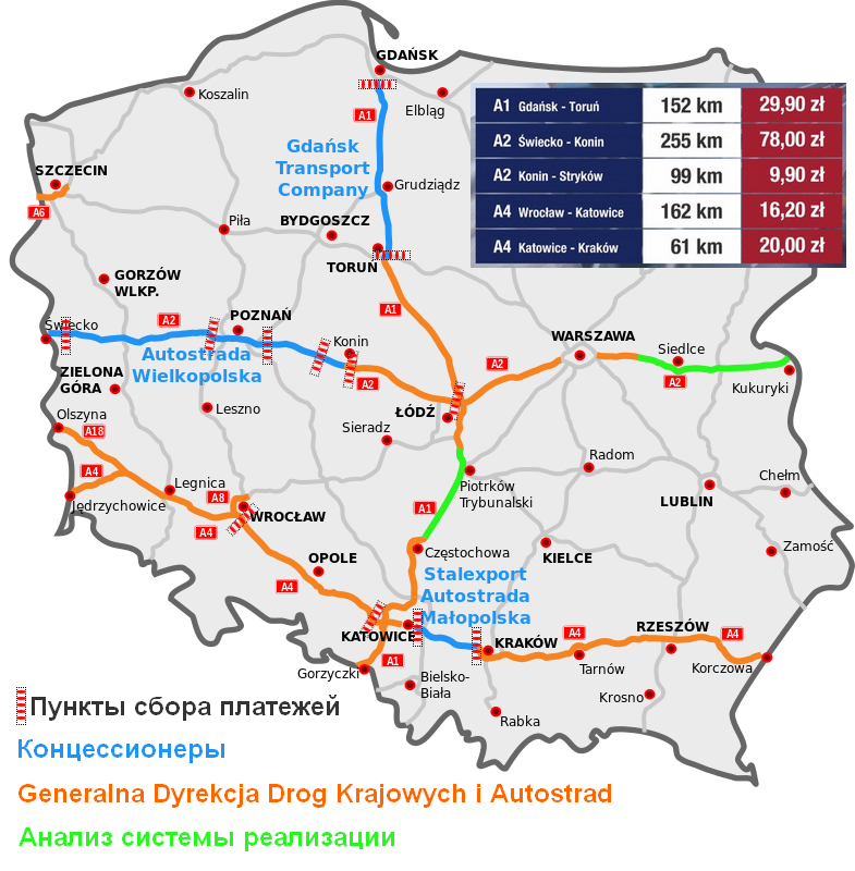 Обзор платных дорог в Польше и их стоимость 3