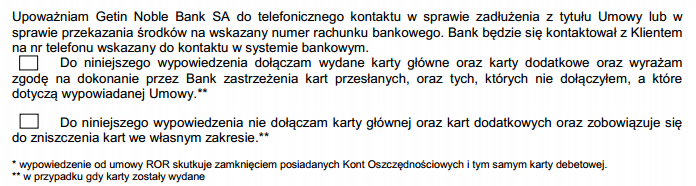 как закрыть свой счет в Getin Bank