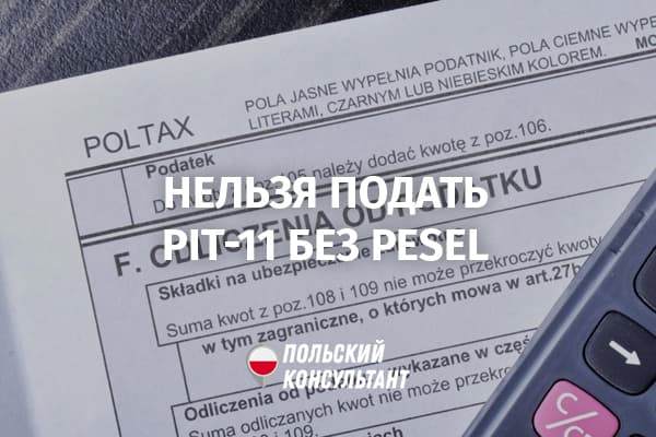 В Польше запретили подавать PIT-11 без PESEL