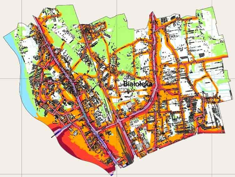 Акустическая карта Варшавы, район Bialoleka