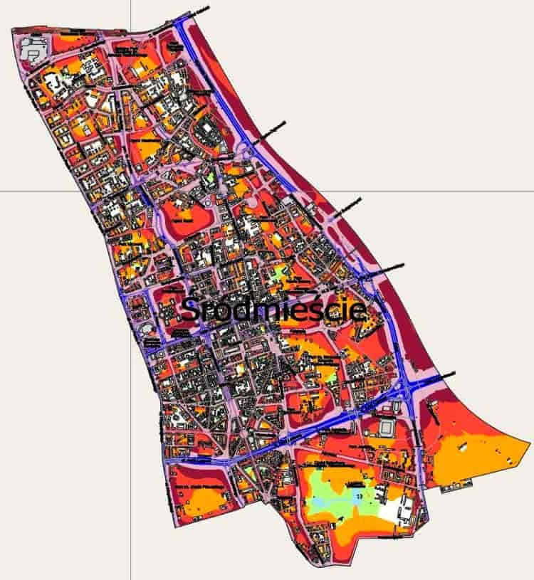 Акустическая карта Варшавы, район Srodmiescie
