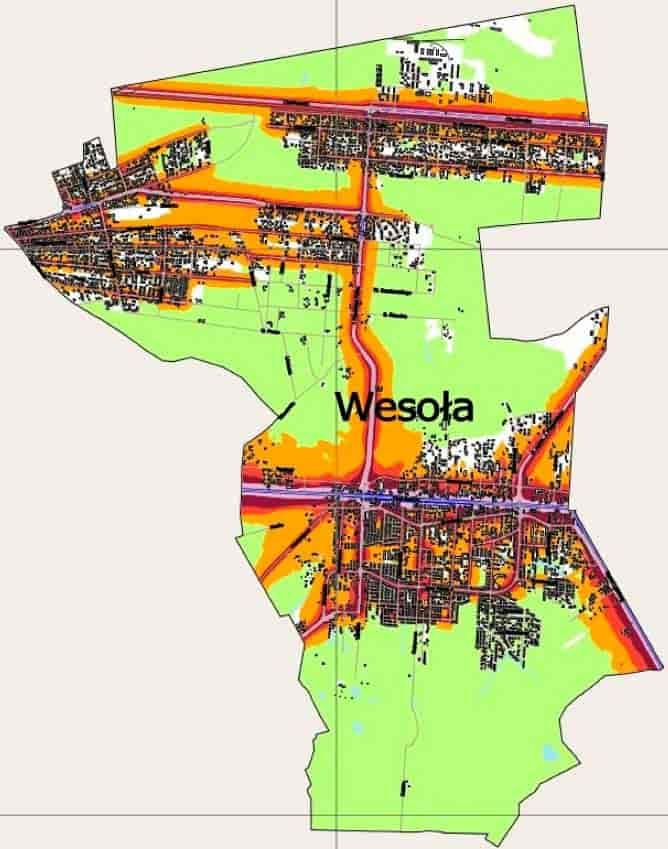 Акустическая карта Варшавы, район Wesola