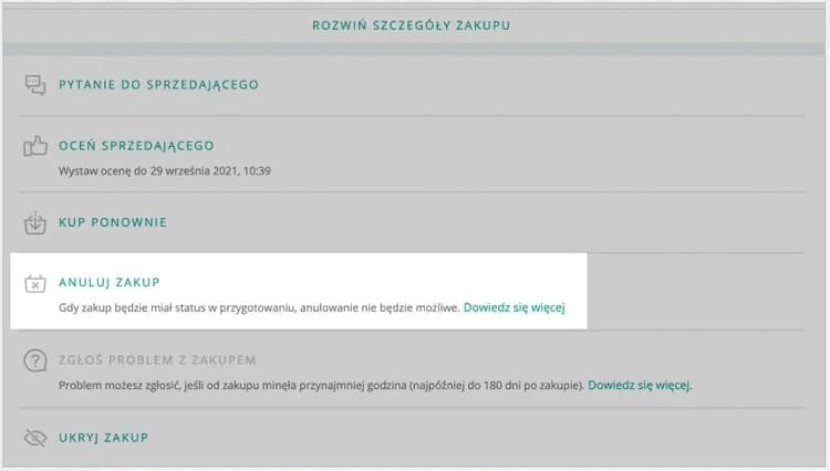 Как вернуть товар на Аллегро или отказаться от ранее сделанного заказа? 3