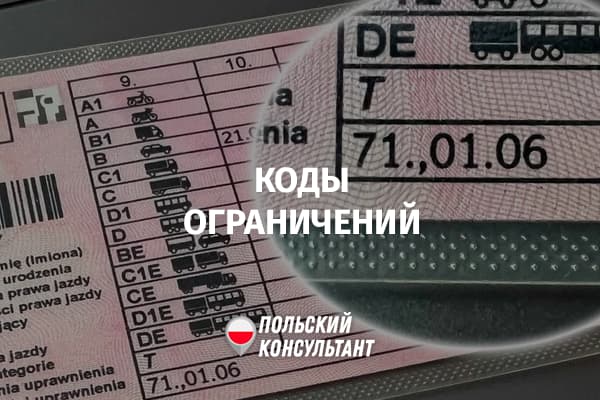 Что означают коды ограничений в правах Польши?
